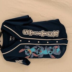 Disney Blue Stitch Button-Up Jersey